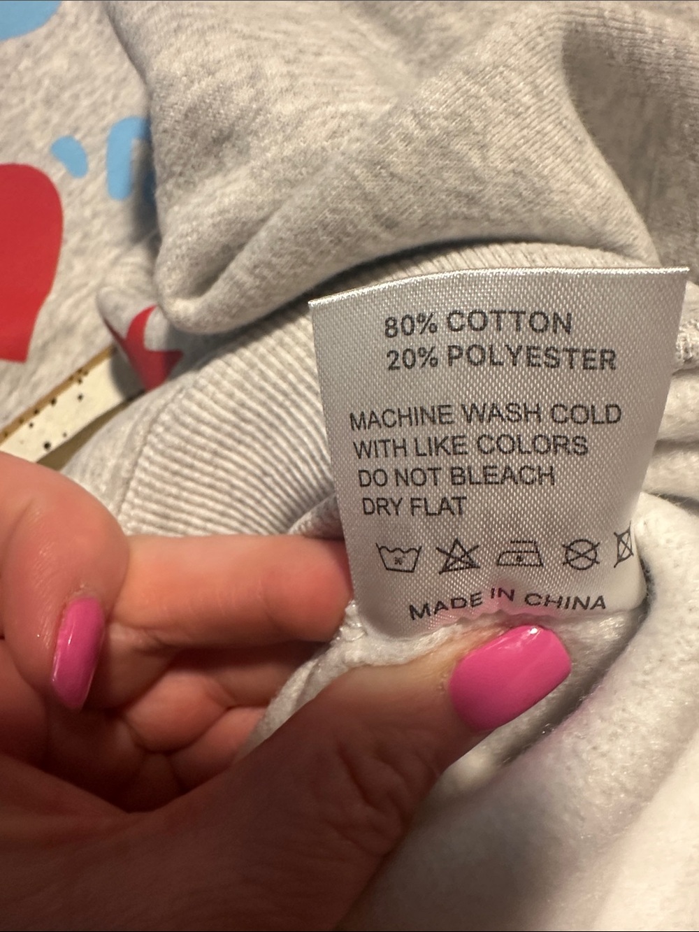 Parke Gray Graphic Sweatshirt,  Blue Script & Multicolor Hot Dog Design, Chicago - Picture 4 of 5